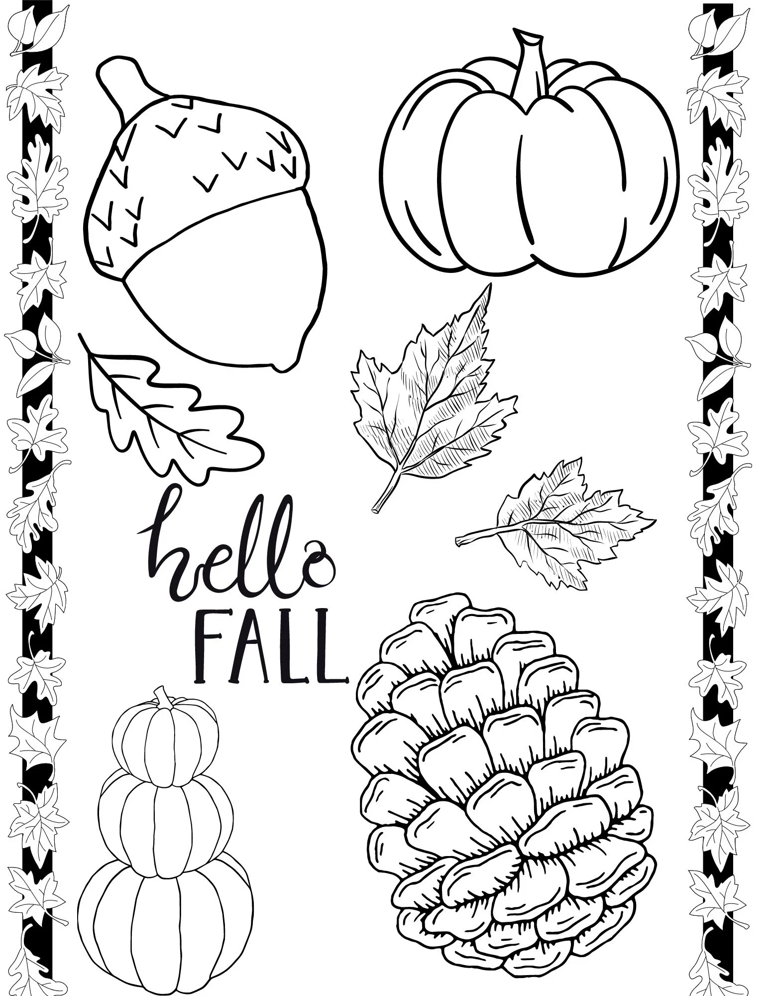 Fall Coloring Sheets For Preschool