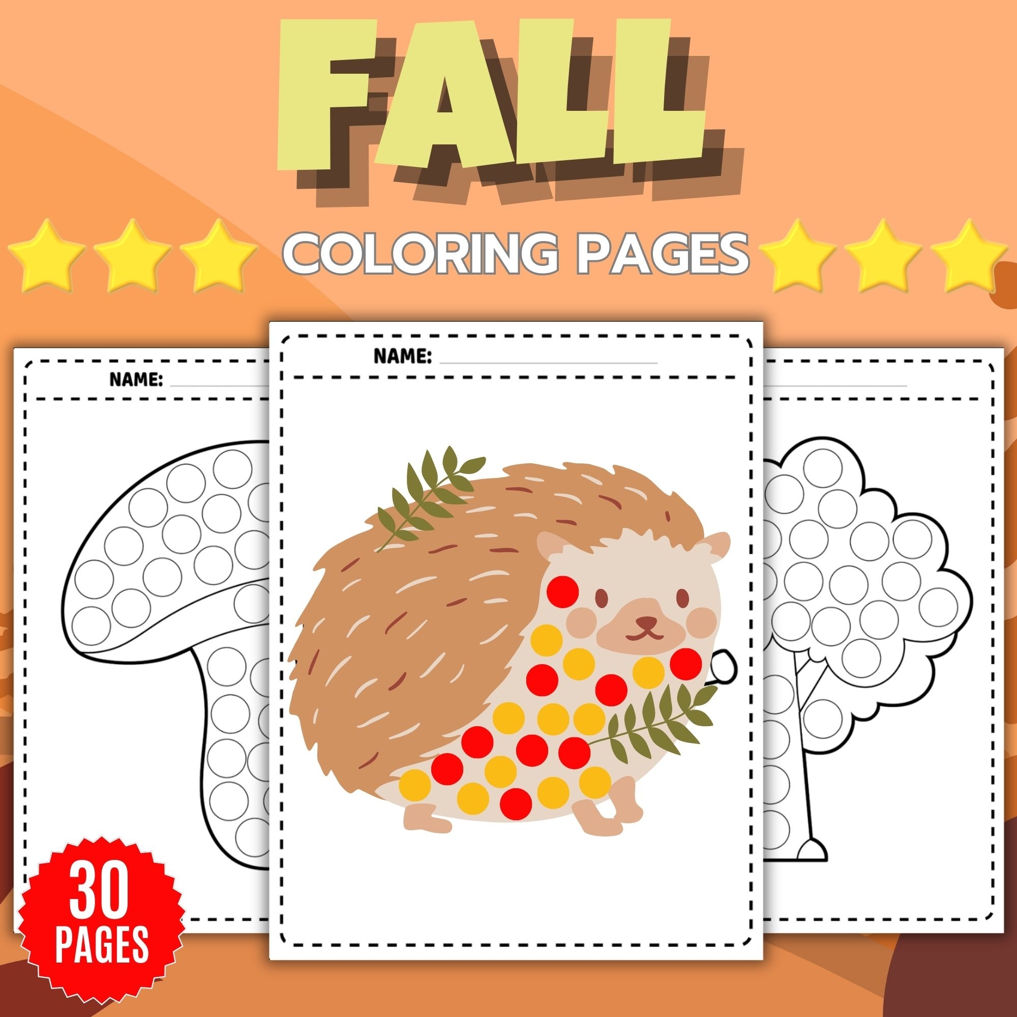 Printable Fall Autumn Season Dot Marker Coloring Pages Fun September Activities Made By Teachers