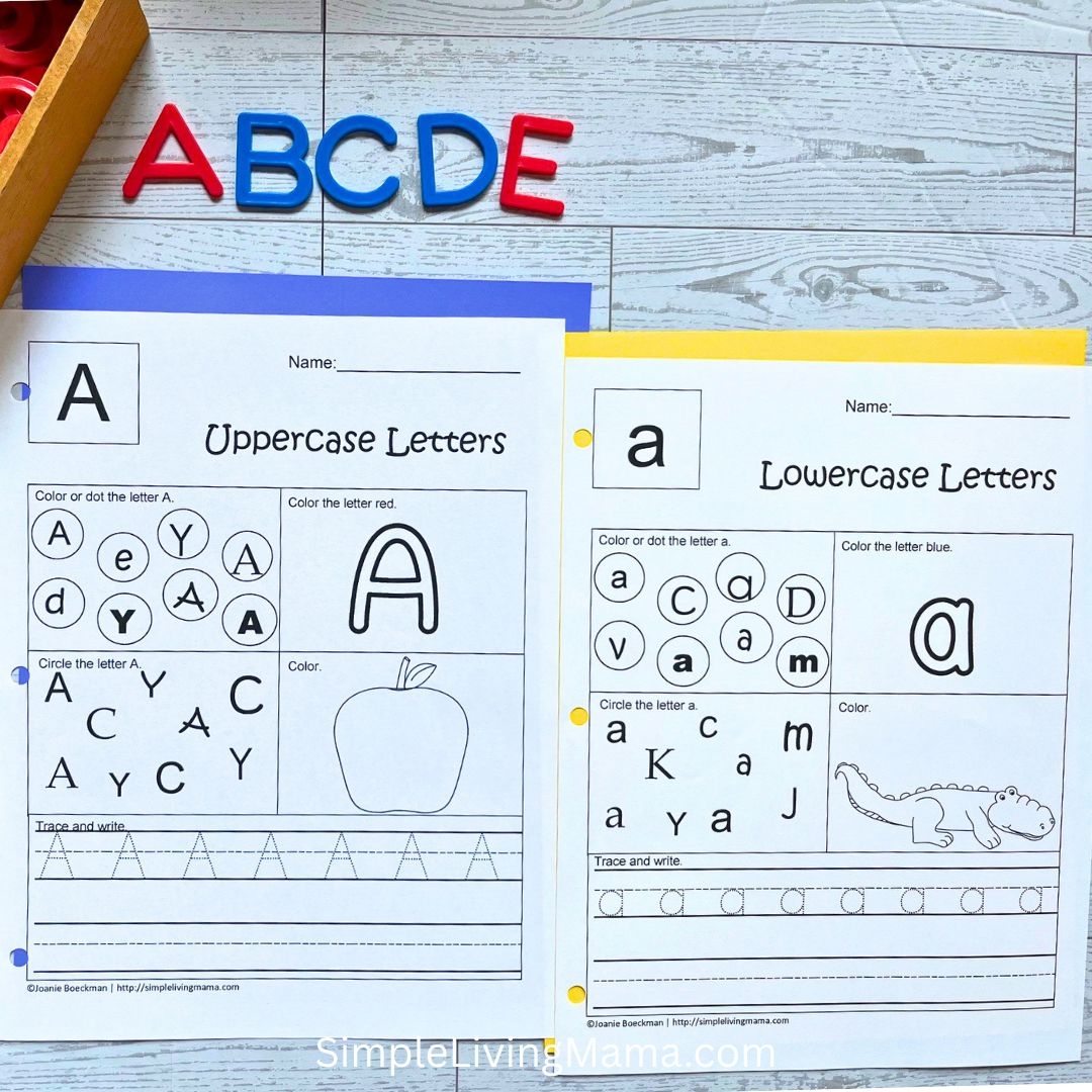 Printable Preschool Alphabet Book With Uppercase U0026 Lowercase Worksheets Simple Living Mama Printable Preschool Alphabet Book With Uppercase U0026 Lowercase Worksheets Simple Living Mama
