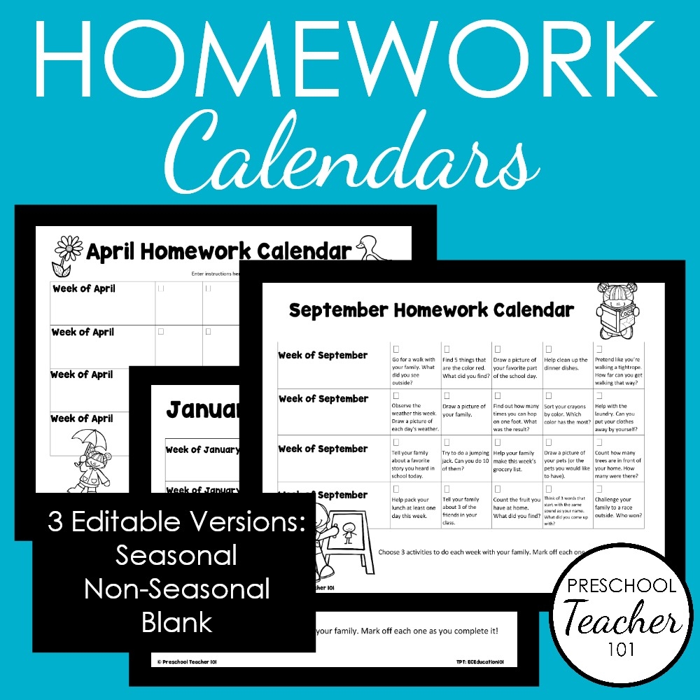 Printable Homework For Preschoolers