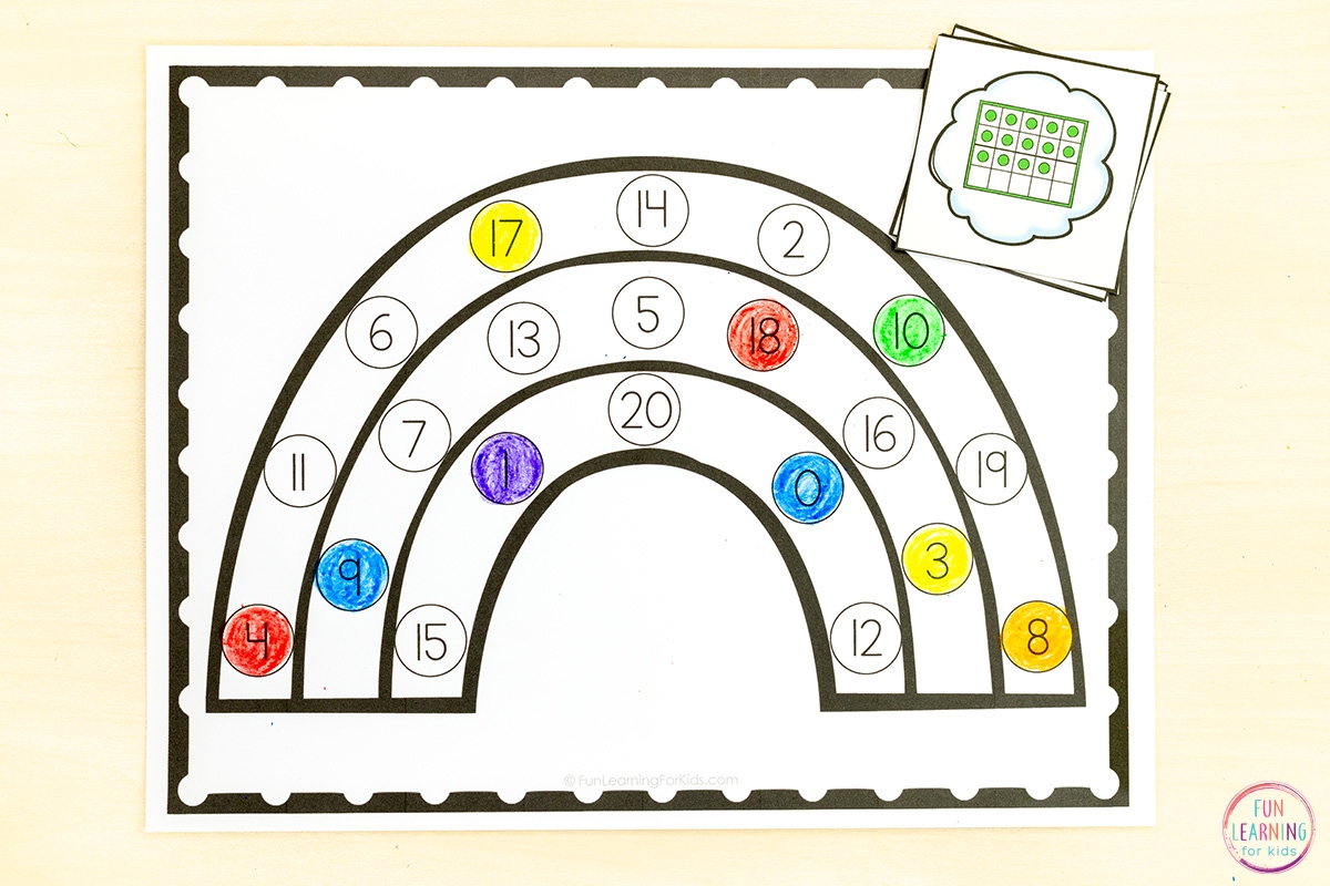 Rainbow Find And Color The Number Worksheets
