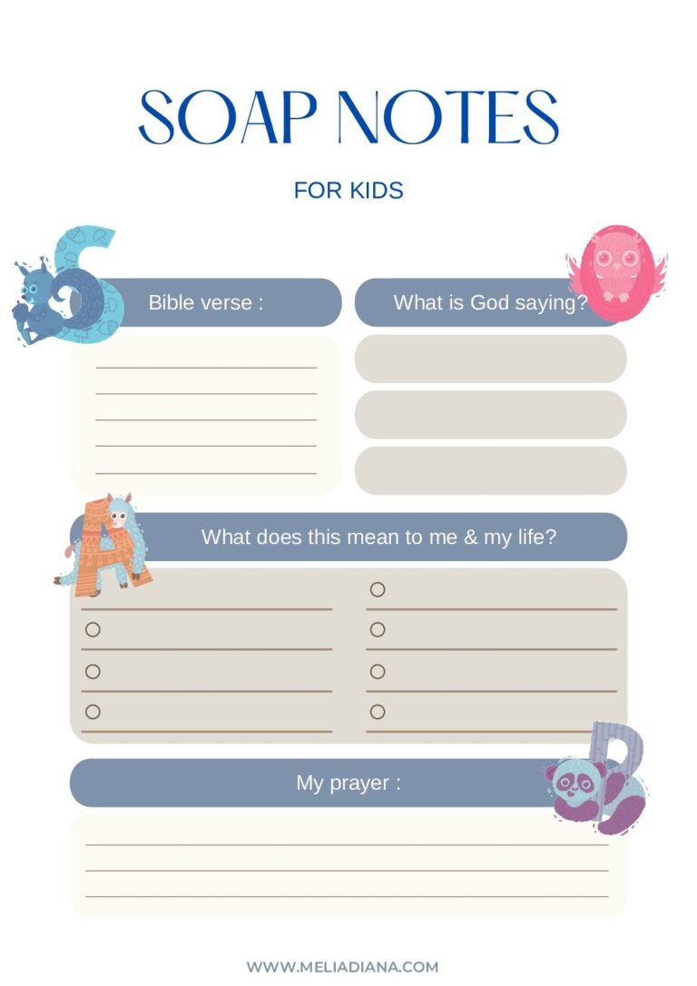 S O A P Note Bible Study For KIDS 