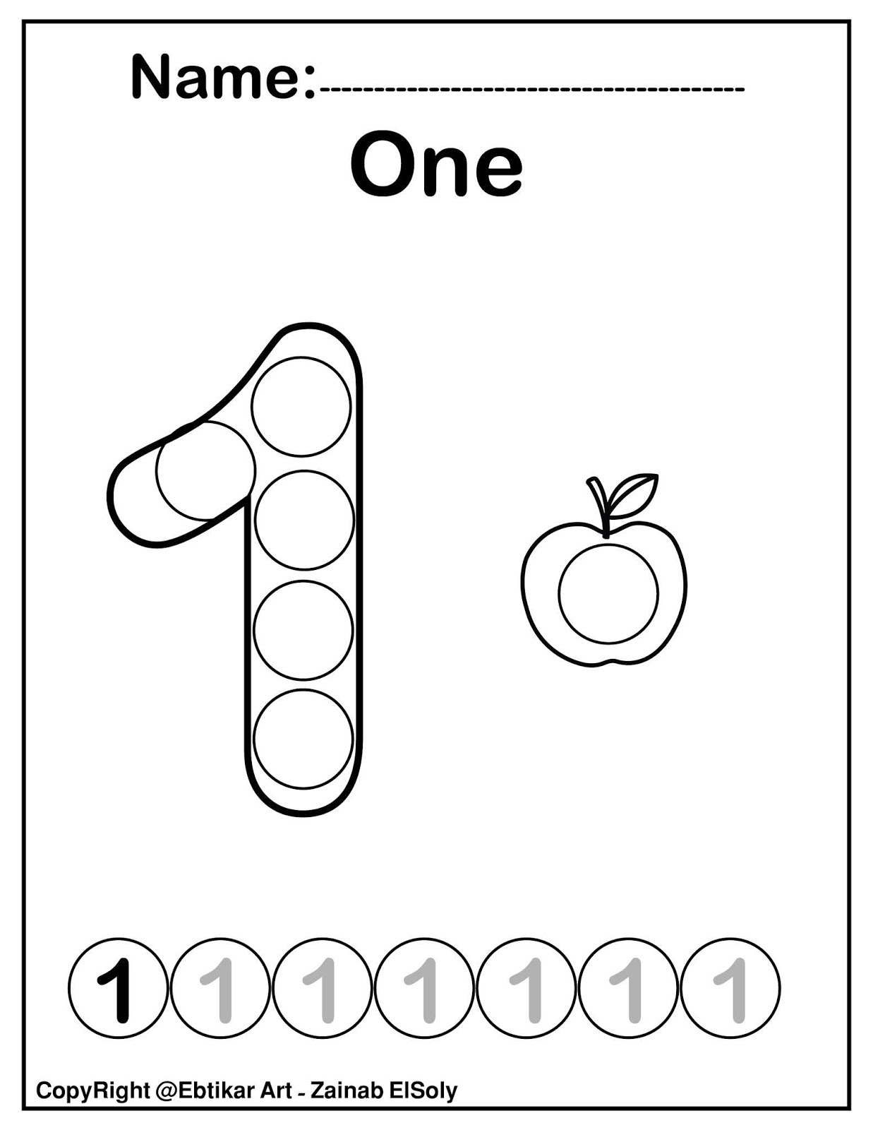 Set Of 123 Numbers Count Apples Dot Marker Activity Coloring 