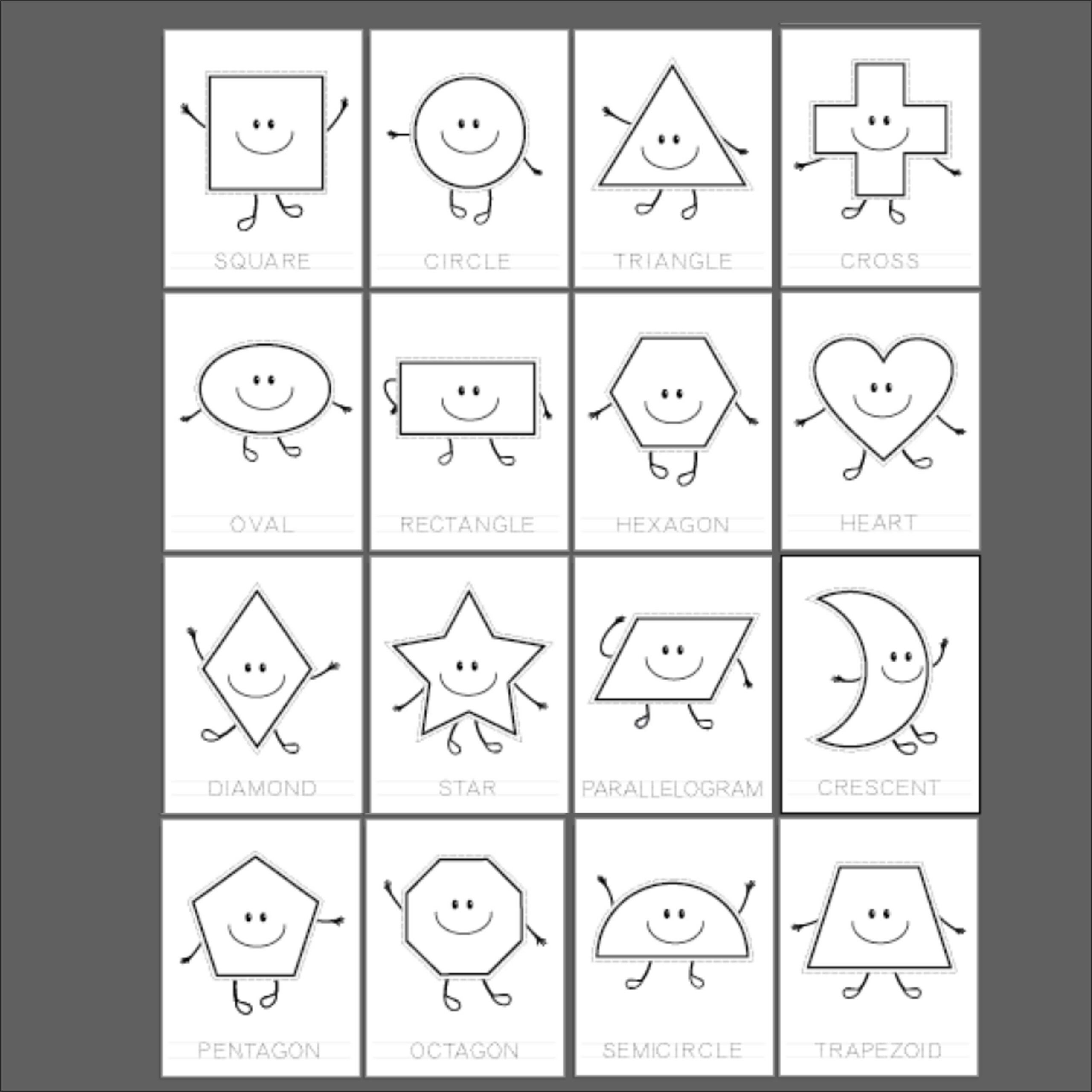 Shapes Printable Coloring Pages Worksheets For Kids Learning 