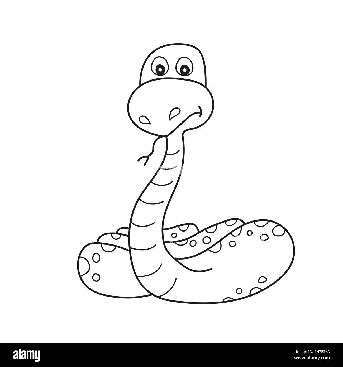 Simple Coloring Page Snake To Be Colored The Coloring Book To Educate Preschool Kids Simple Game Level Stock Vector Image U0026 Art Alamy