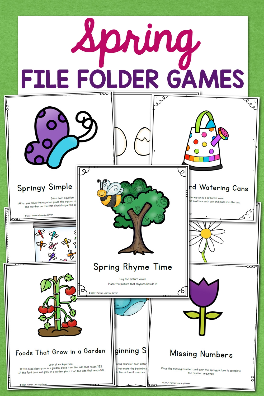 Spring File Folder Games 10 Different Activities For Preschool And Kindergarten Mamas Learning Corner