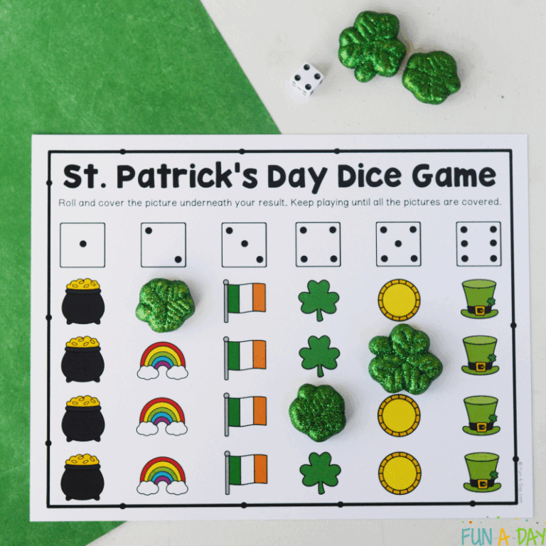 St Patrick s Day Dice Game Free Printable Fun A Day 