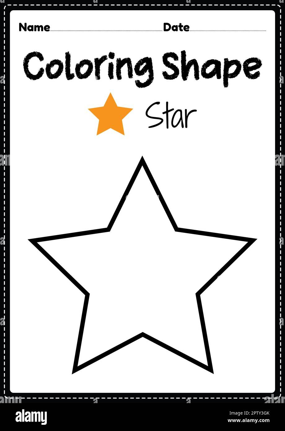 Star Coloring Page For Preschool Kindergarten U0026 Montessori Kids To Practice Visual Art Drawing And Coloring Activities To Develop Creativity Focus A Stock Photo Alamy