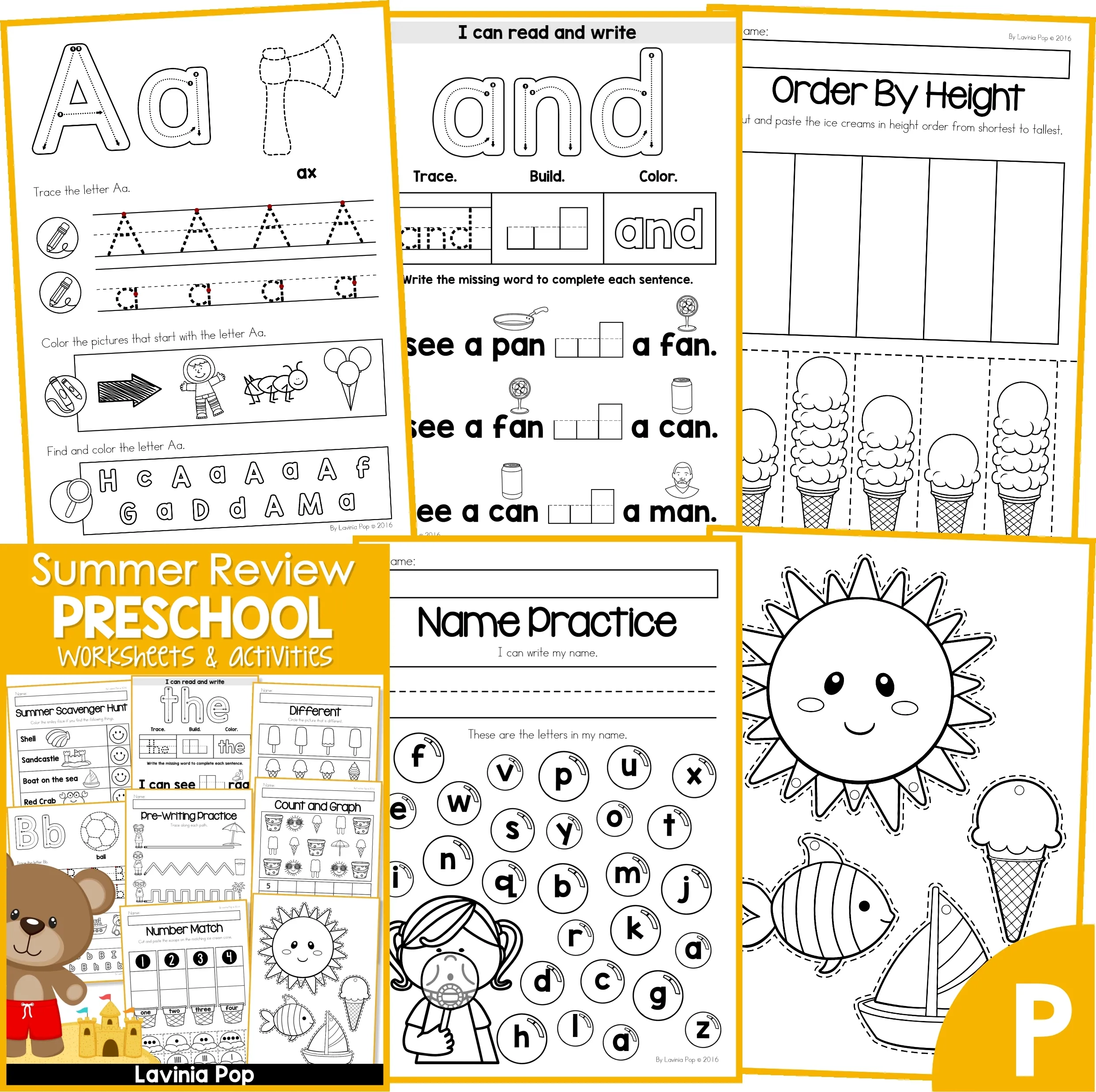 Summer Review Preschool Worksheets And Activities No Prep