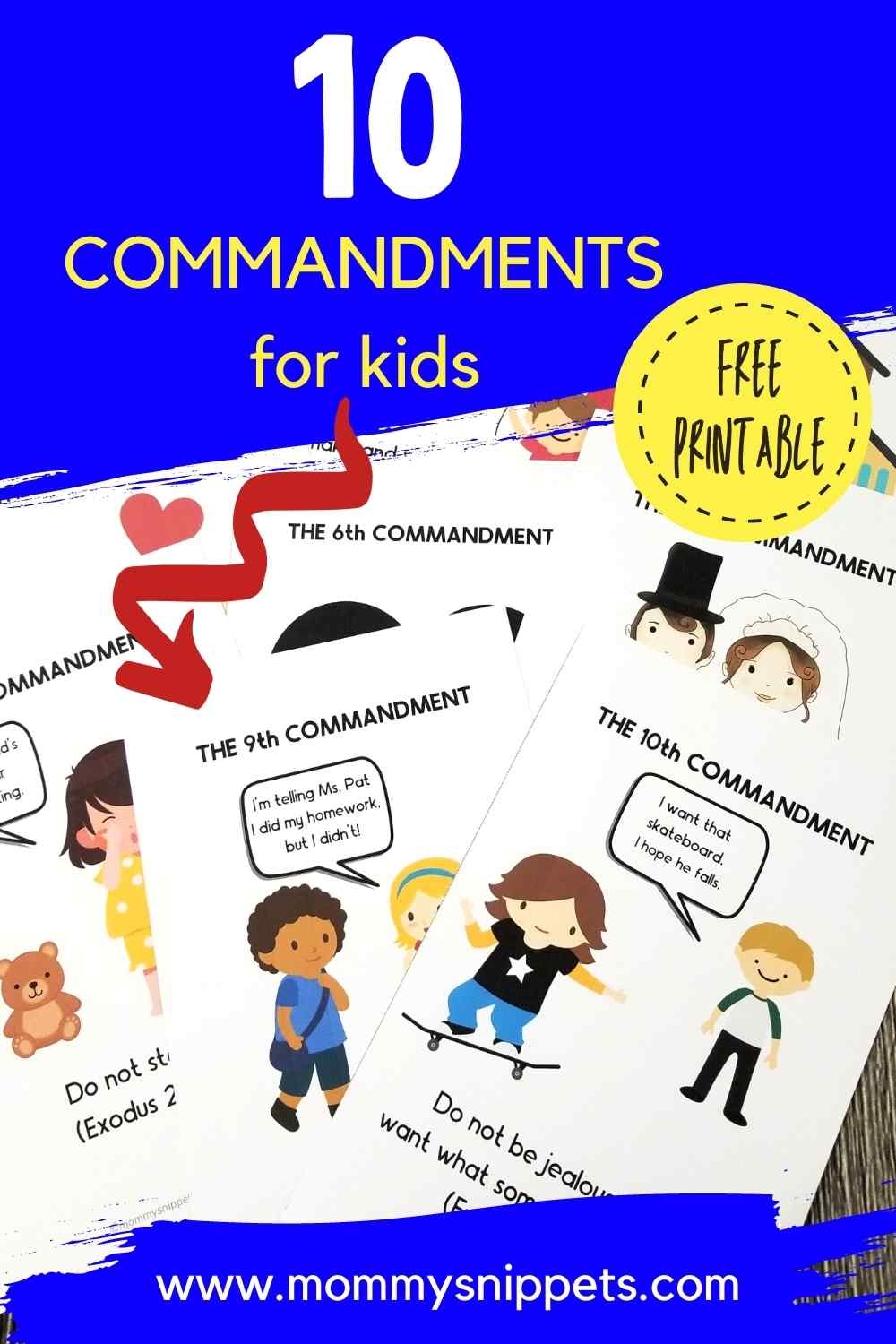 Ten Commandments For Kids Simple 10 Commandments Printable