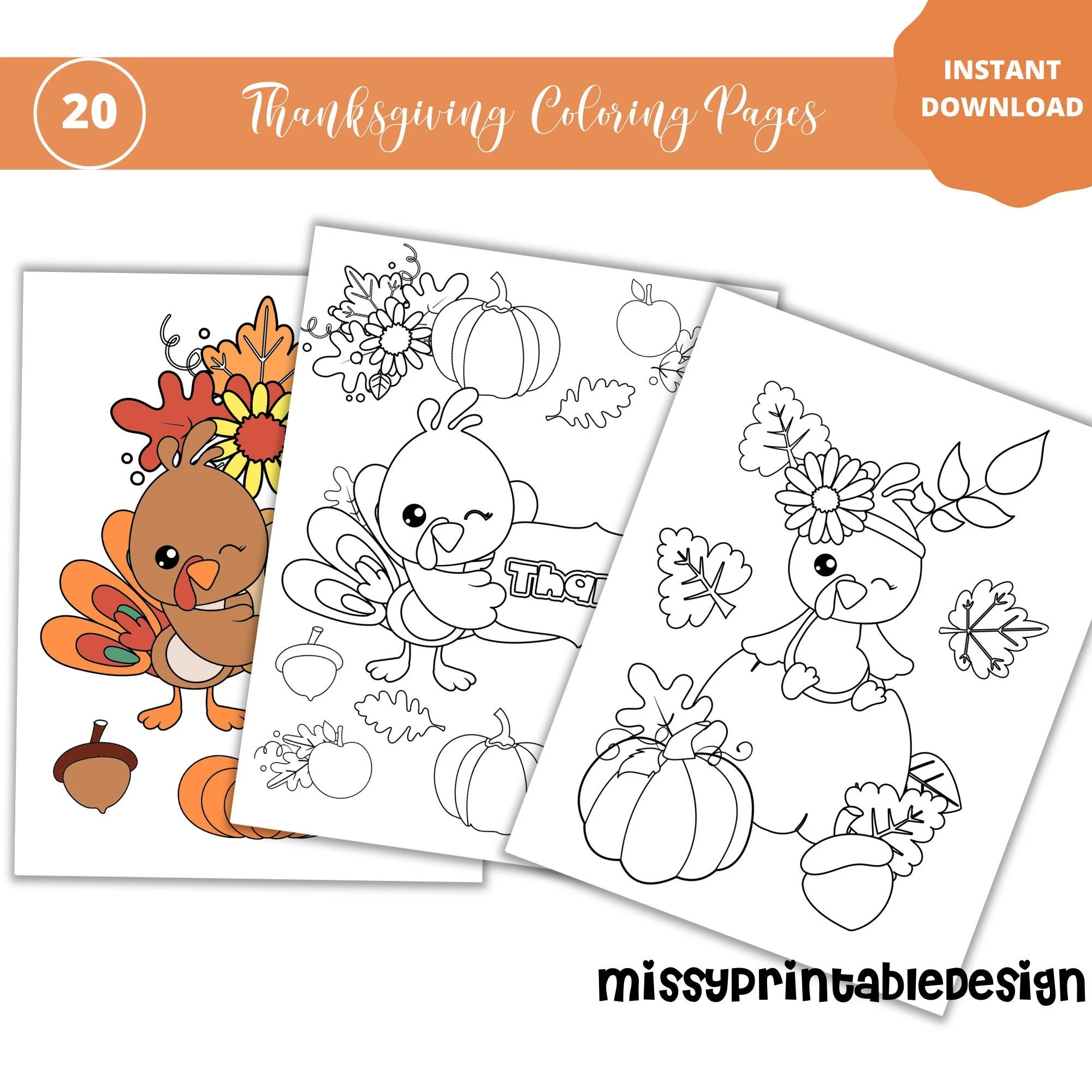 Thanksgiving Coloring Pages For Kids Printable Thanksgiving Coloring Pages School Activity Kids Coloring Book INSTANT DOWNLOAD Etsy