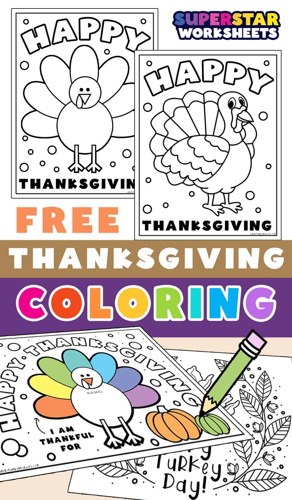 Thanksgiving Coloring Pages Free Printables Superstar Worksheets