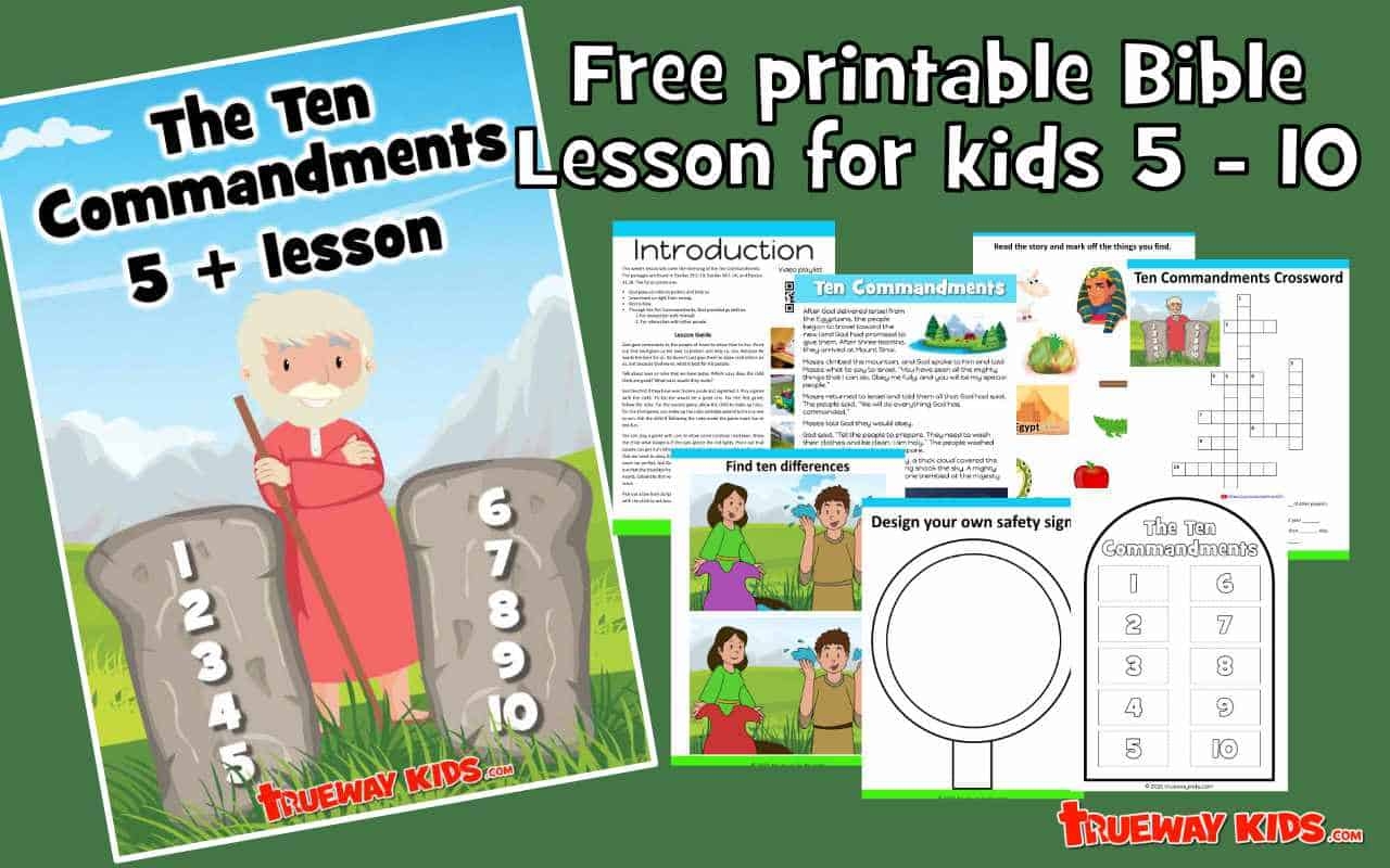 The Ten Commandments 5 10 Year Old Bible Lesson Pack Trueway 