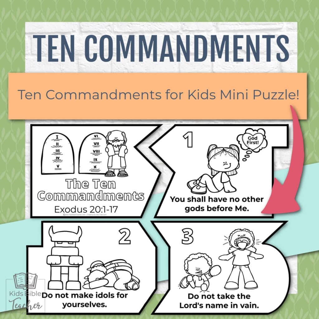 The Ten Commandments For Kids Mini Puzzle Kids Bible Teacher
