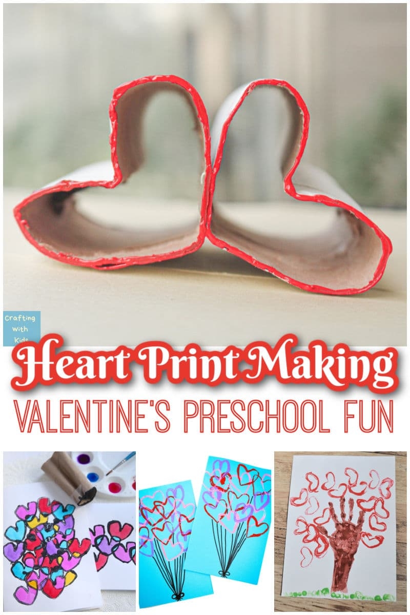 Toilet Roll Heart Printing Valentine s For Preschoolers Red 