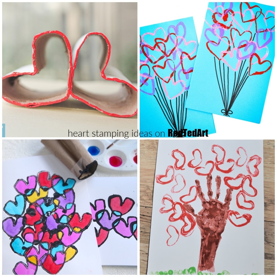Toilet Roll Heart Printing Valentine s For Preschoolers Red 