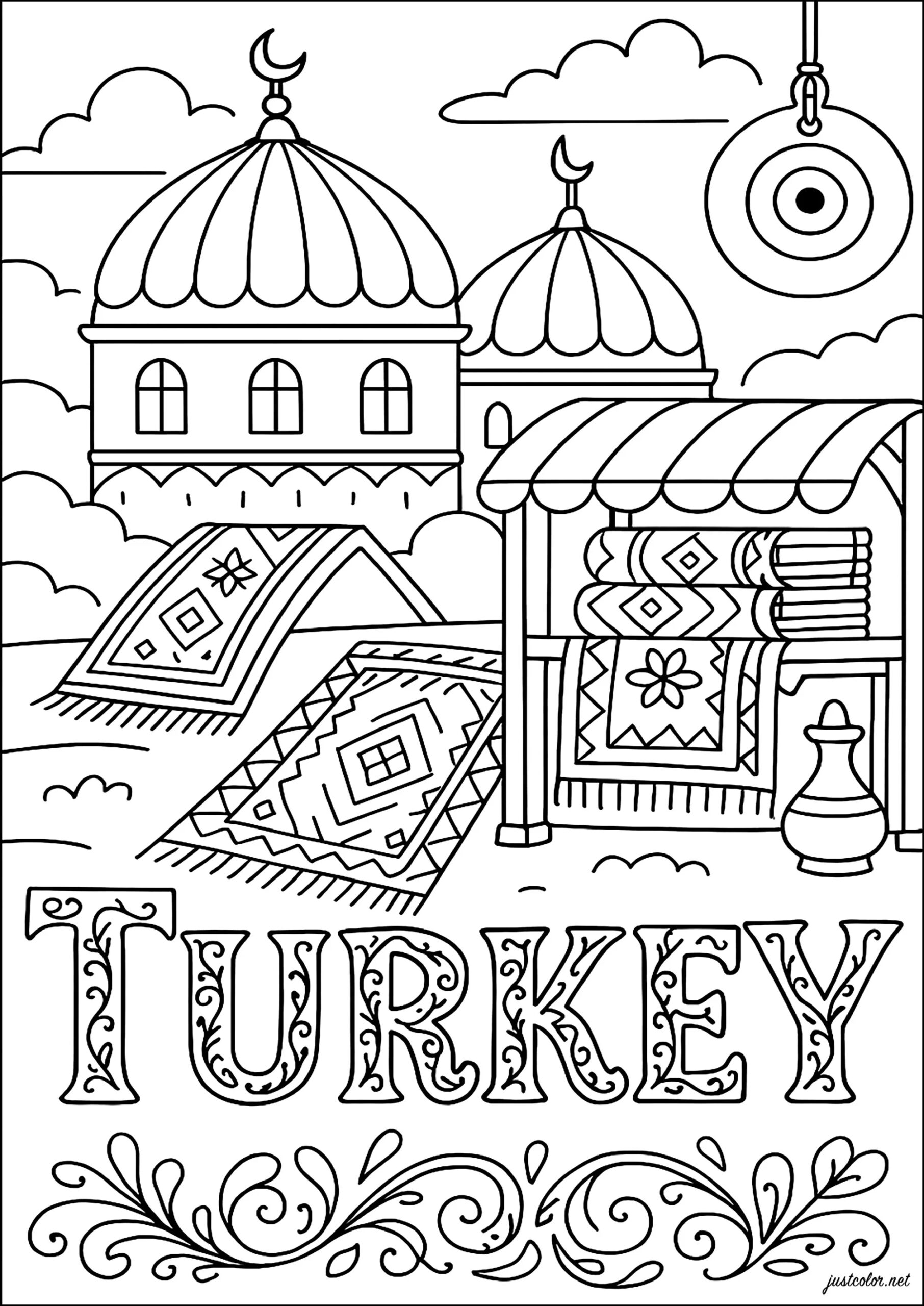 Turkey Exploring The Wonders Of The Orient Country Coloring Pages Turkey Exploring The Wonders Of The Orient Country Coloring Pages