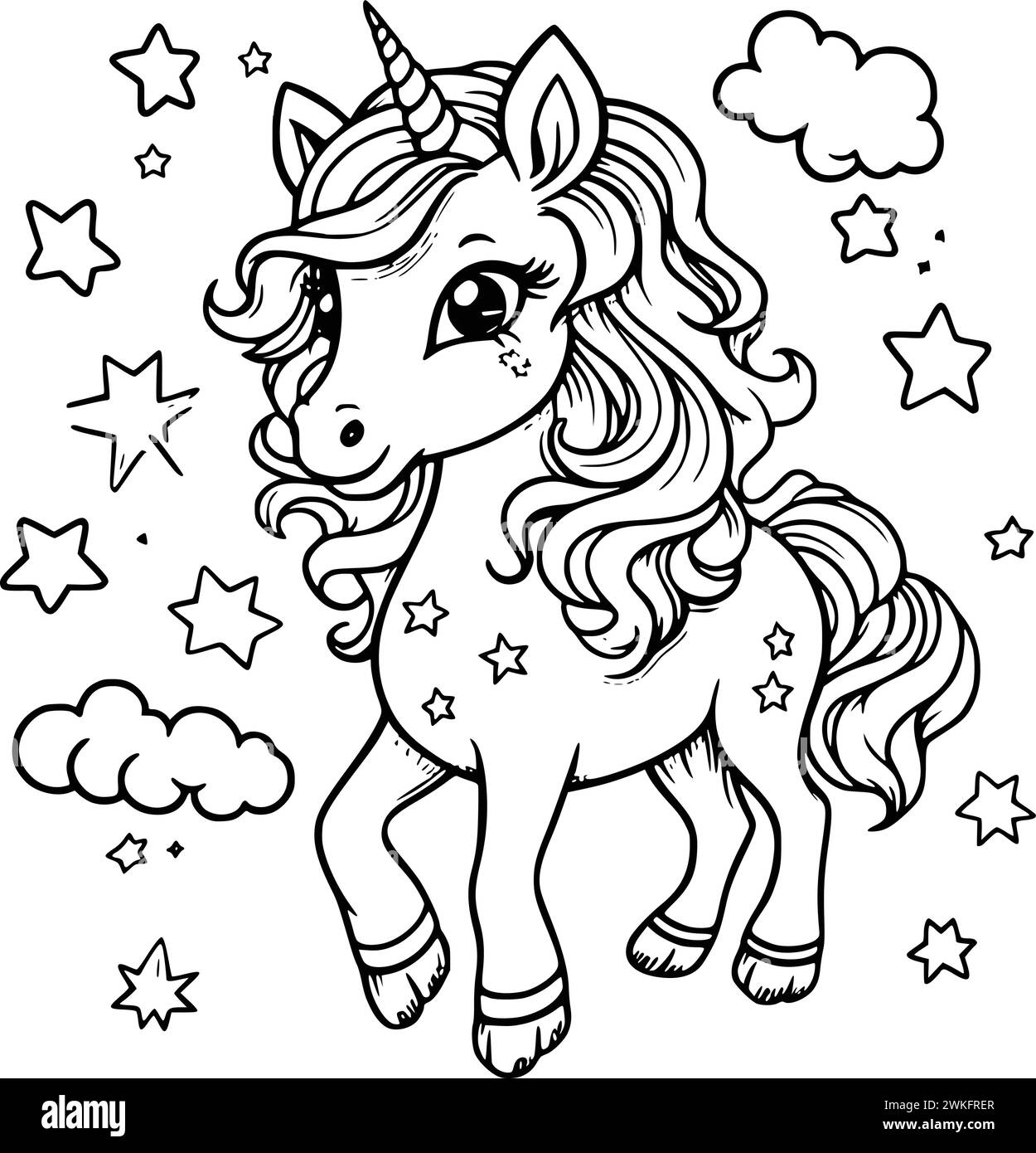 Unicorn Coloring Page Printable Hi res Stock Photography And Images Alamy