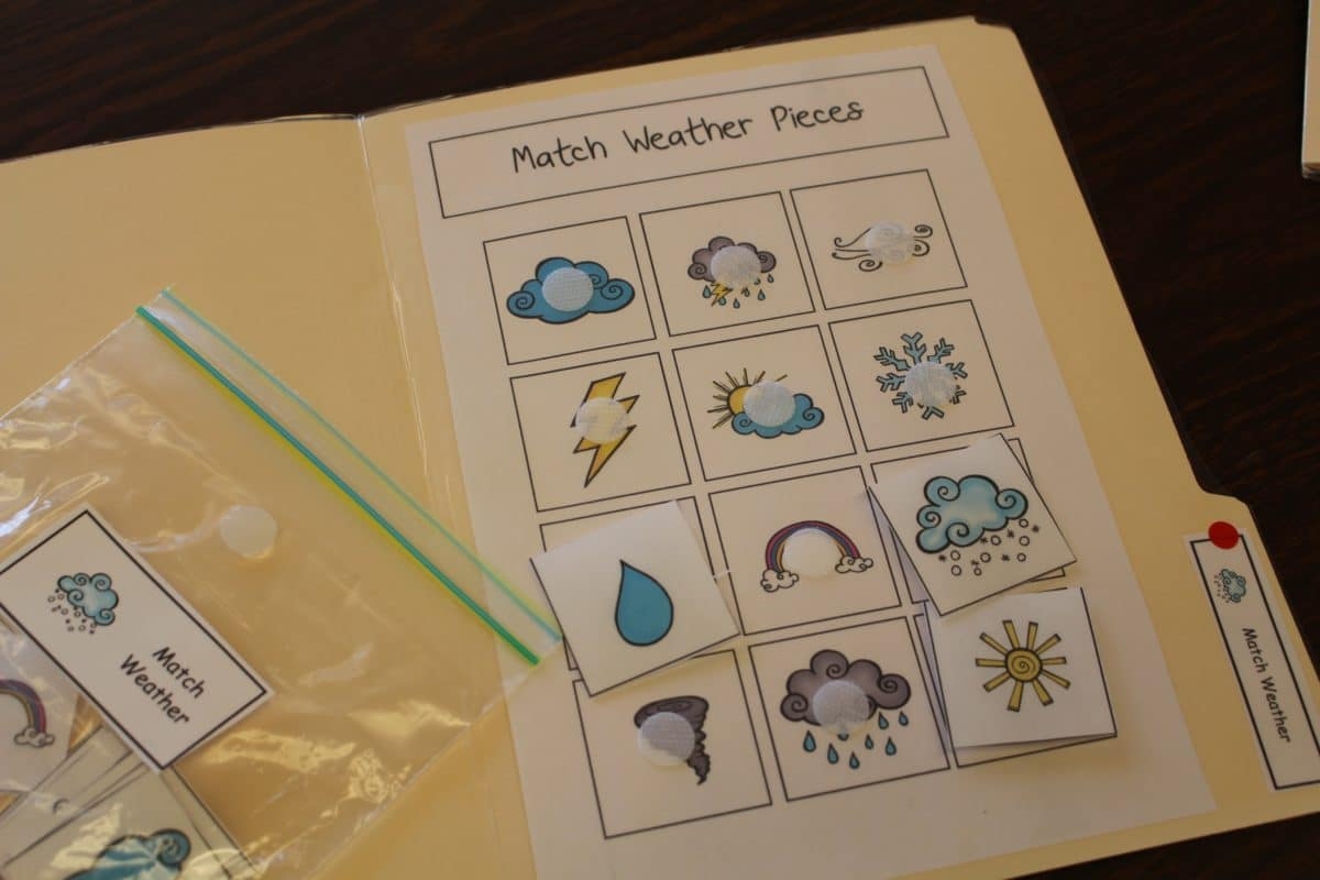 Weather U0026 Season Themed File Folder Activities The Autism Helper