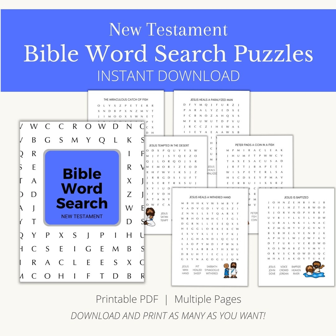 Word Search For Kids Printable New Testament Etsy