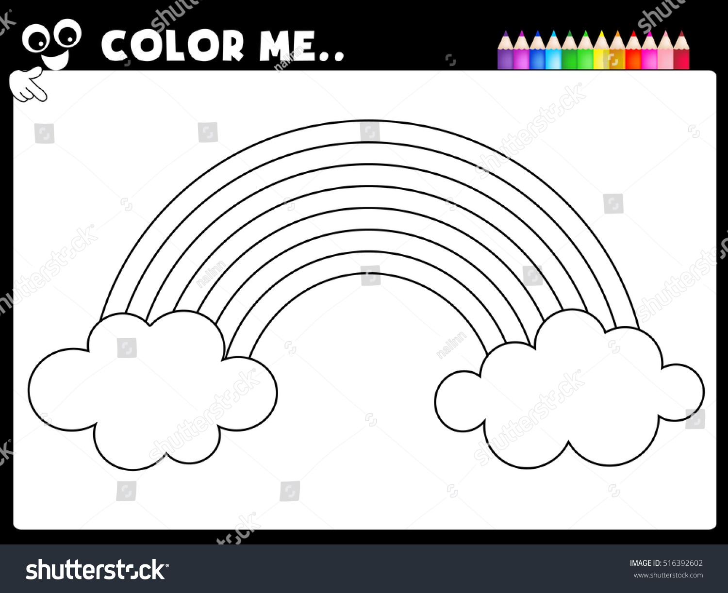 Worksheet Coloring Page Rainbow Worksheet Preschool Stock Vector Royalty Free 516392602 Shutterstock